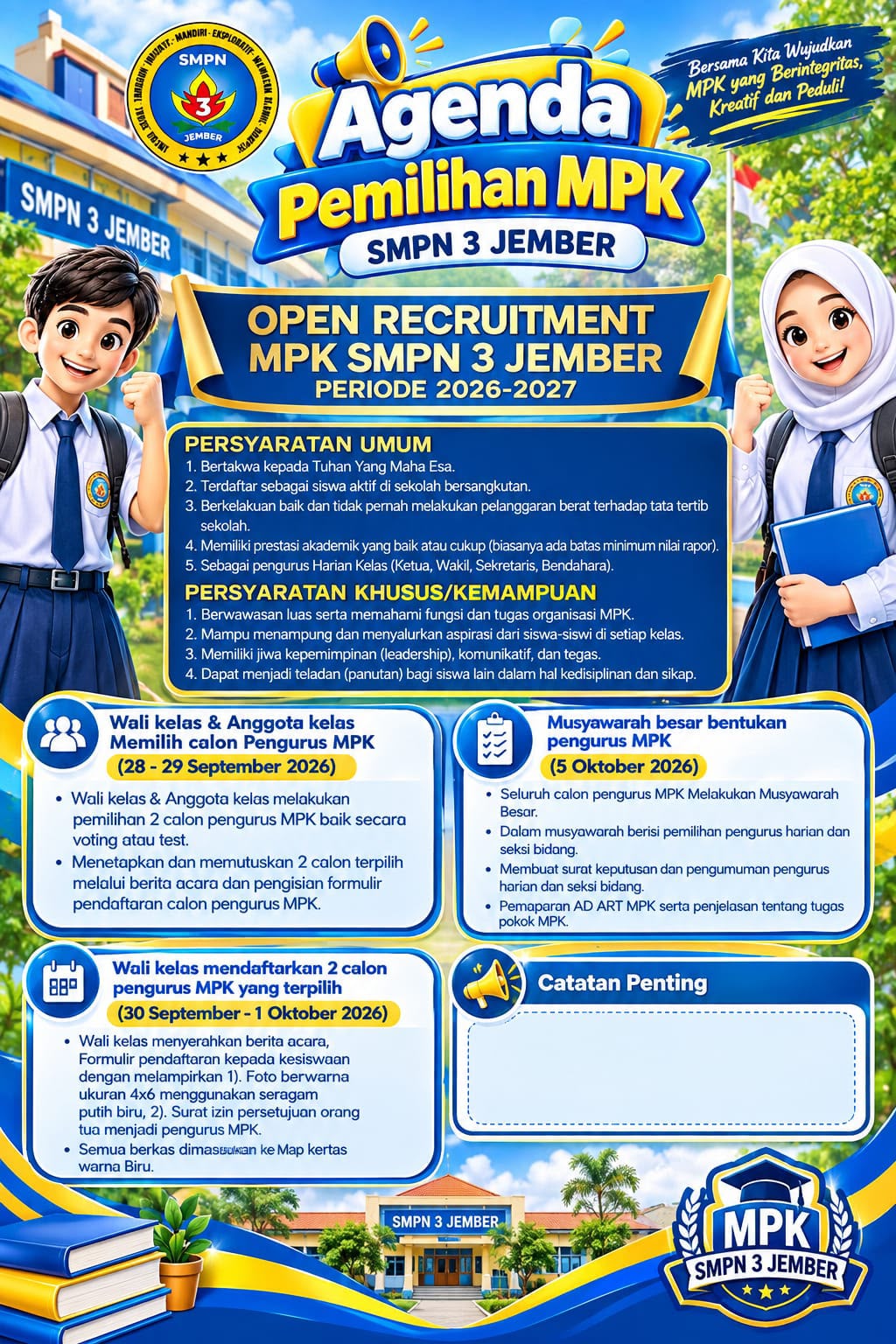 OPEN RECRUITMENT MPK SMPN 3 JEMBER  Periode 2026–2027